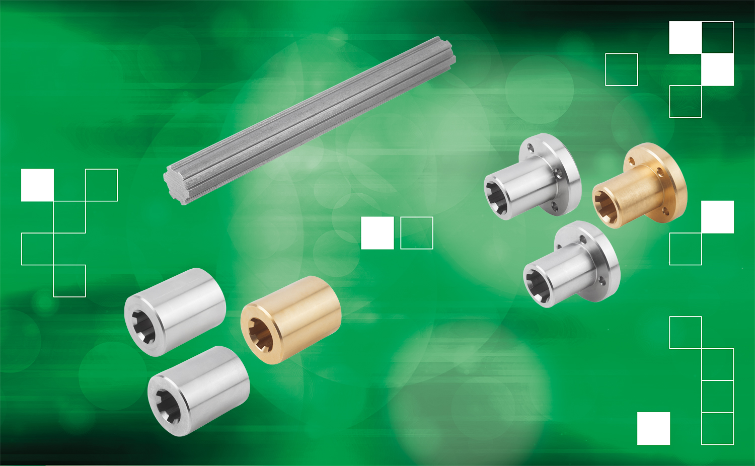 Arbres et moyeux cannelés